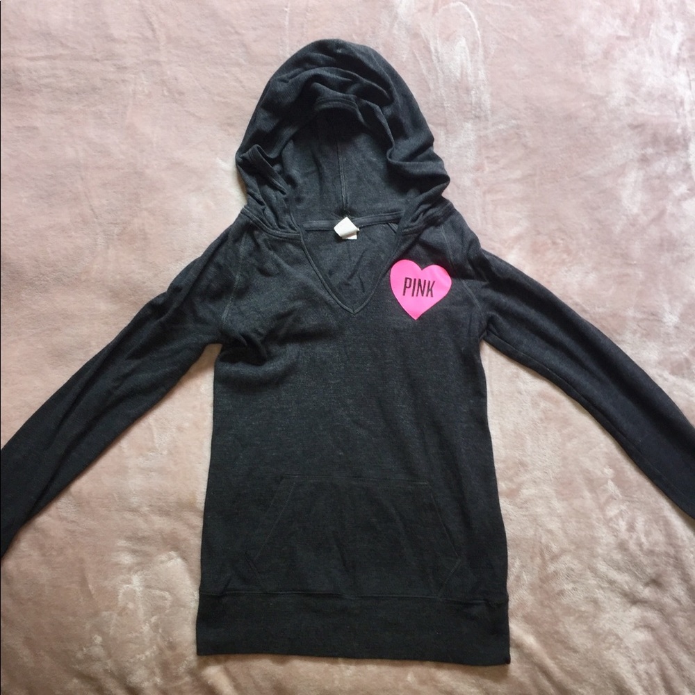 Gray thermal long sleeve with hood